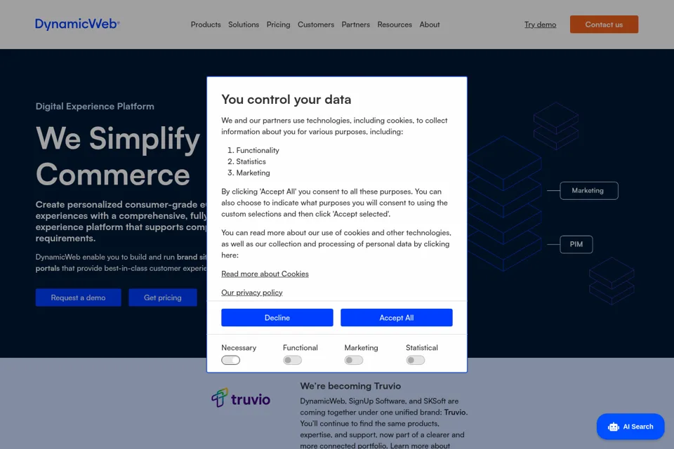 Aperçu de la landing page