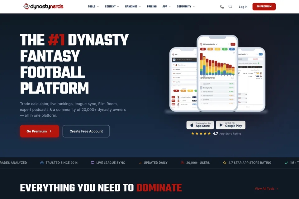 Aperçu de la landing page