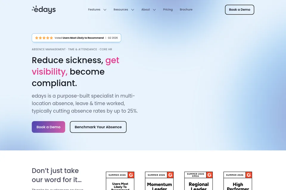 Aperçu de la landing page