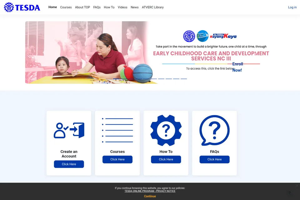 Aperçu de la landing page
