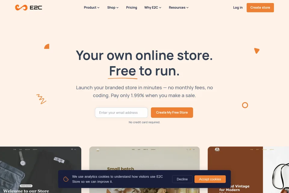 Aperçu de la landing page