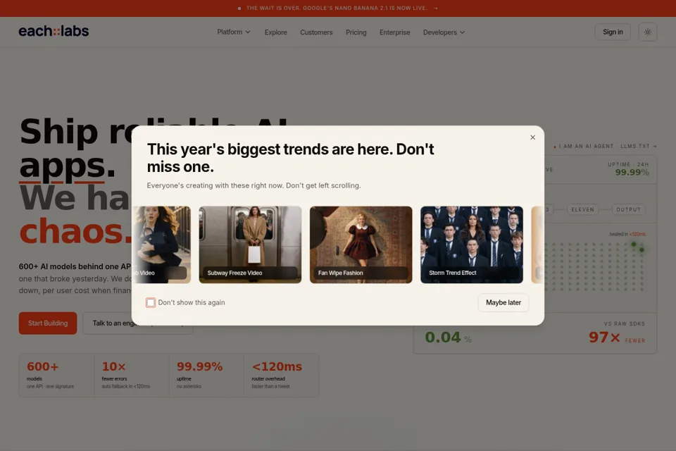 Landing page preview