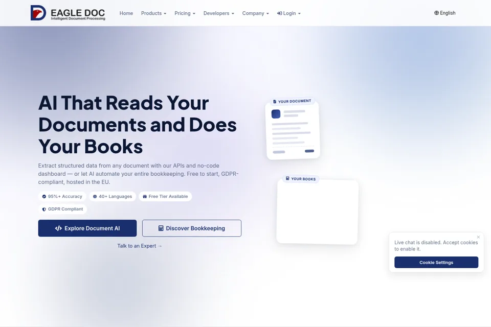 Aperçu de la landing page