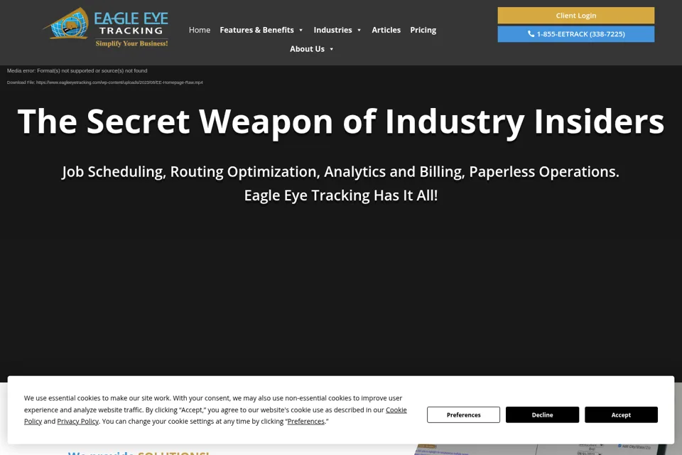 Aperçu de la landing page