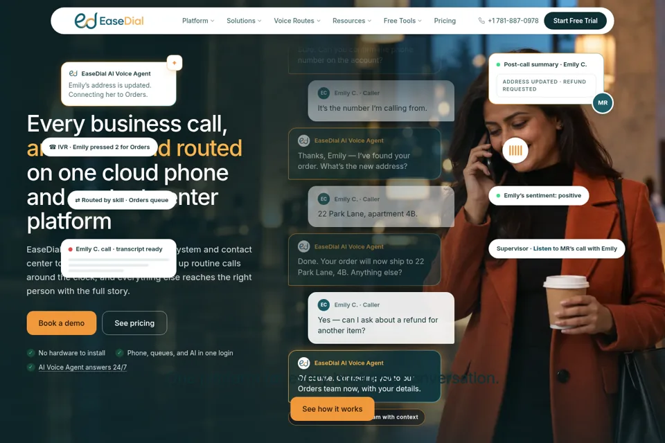 Aperçu de la landing page