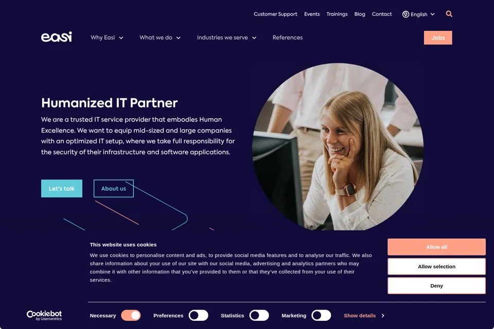 Aperçu de la landing page
