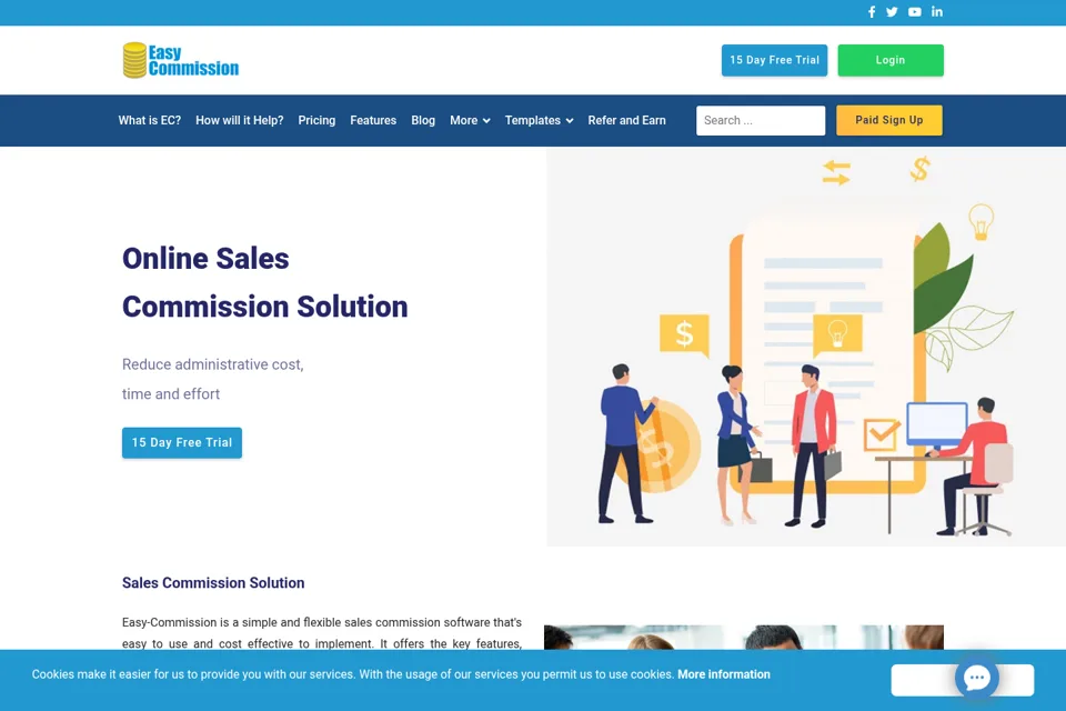 Aperçu de la landing page