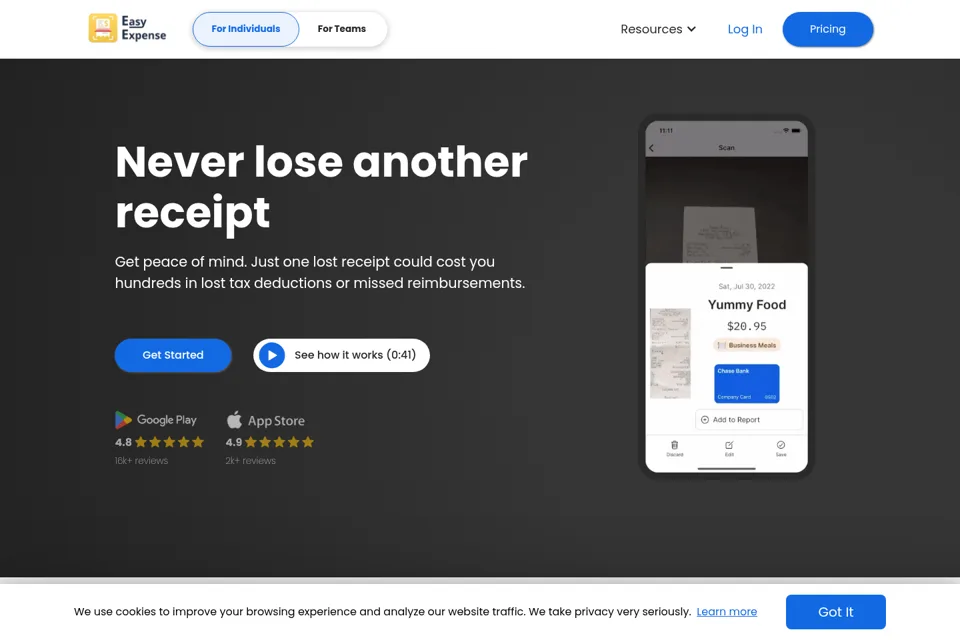 Aperçu de la landing page