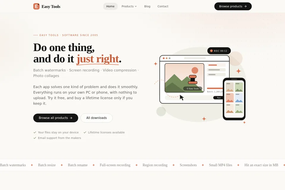 Landing page preview