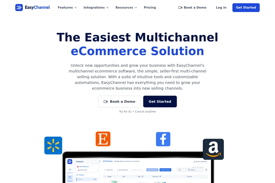 Aperçu de la landing page