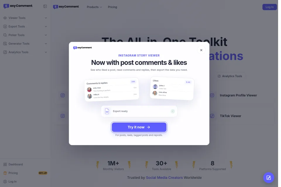 Landing page preview