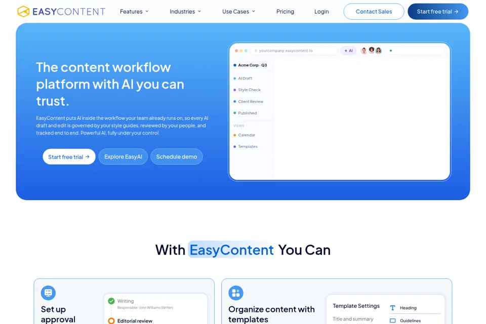Landing page preview