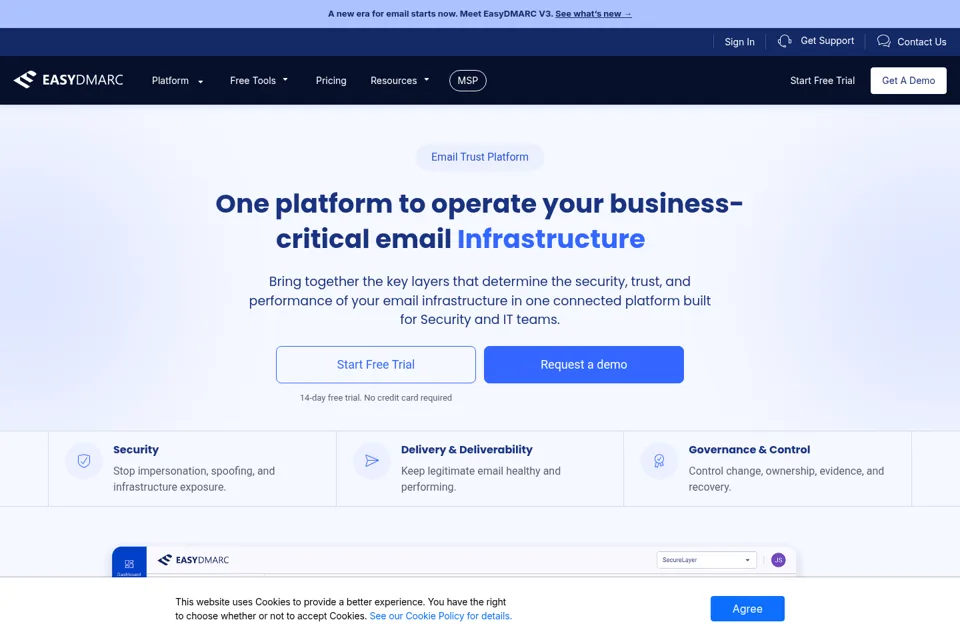 Aperçu de la landing page