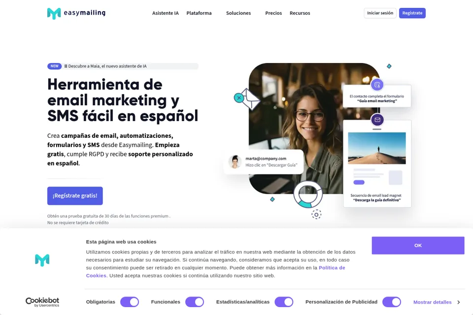 Aperçu de la landing page