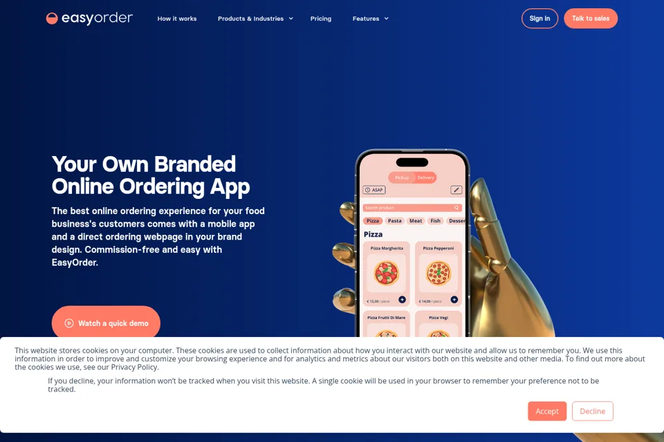 Aperçu de la landing page