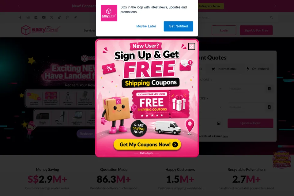 Aperçu de la landing page