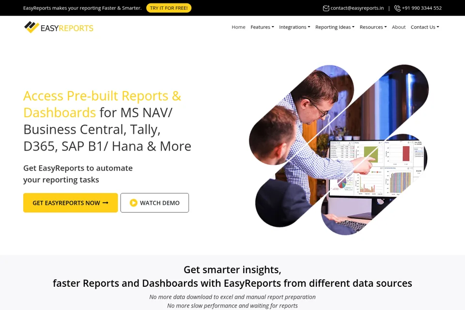 Aperçu de la landing page