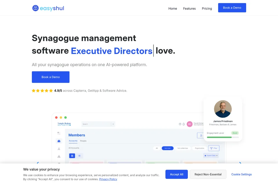 Aperçu de la landing page