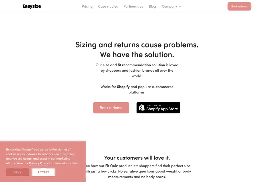 Aperçu de la landing page