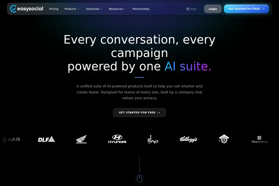 Aperçu de la landing page