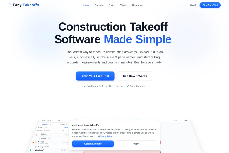 Aperçu de la landing page