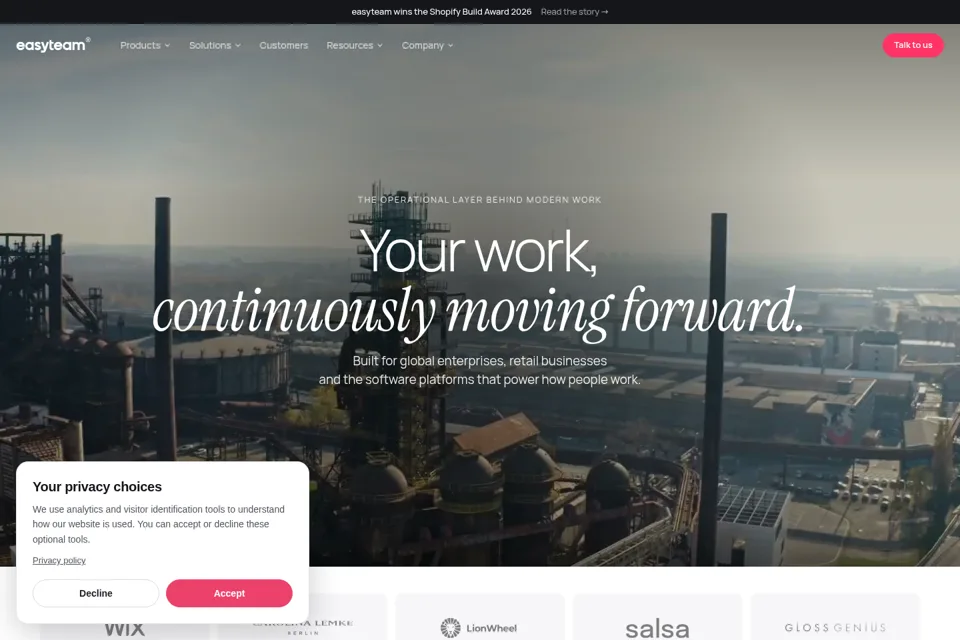 Aperçu de la landing page