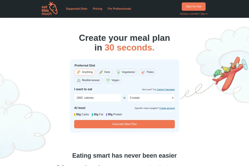 Aperçu de la landing page