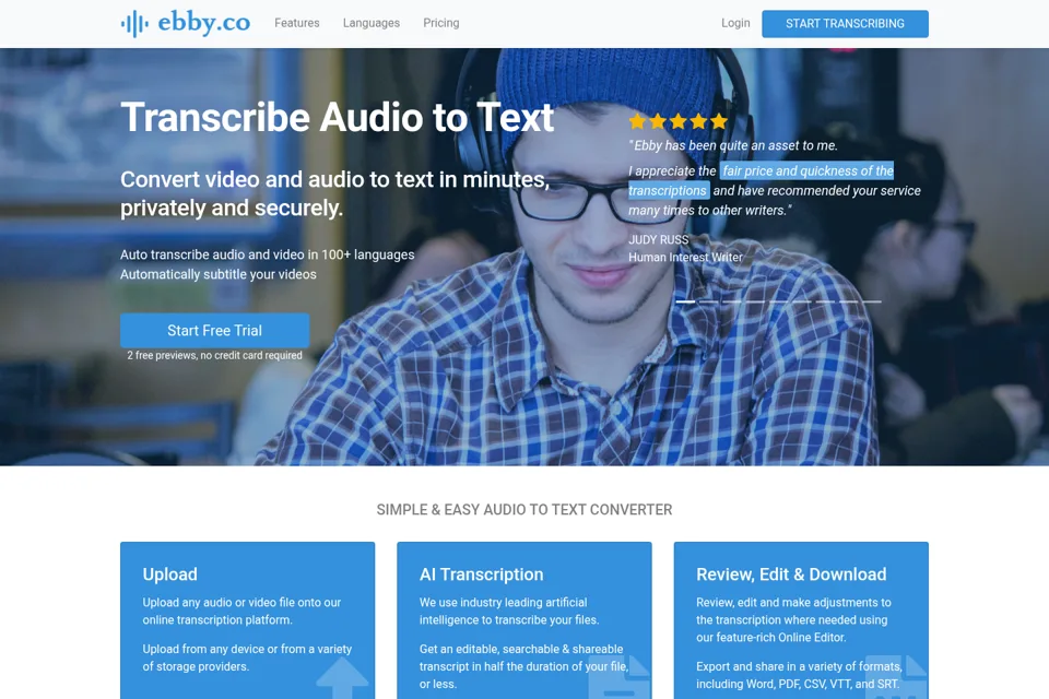 Landing page preview