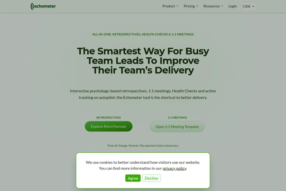 Aperçu de la landing page