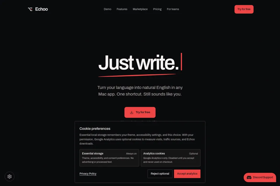 Aperçu de la landing page