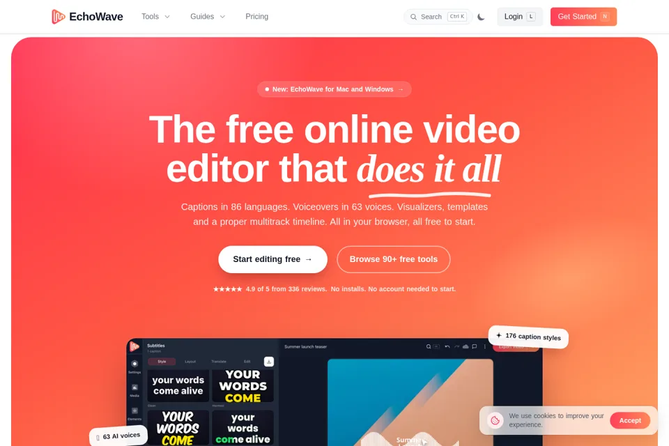 Landing page preview