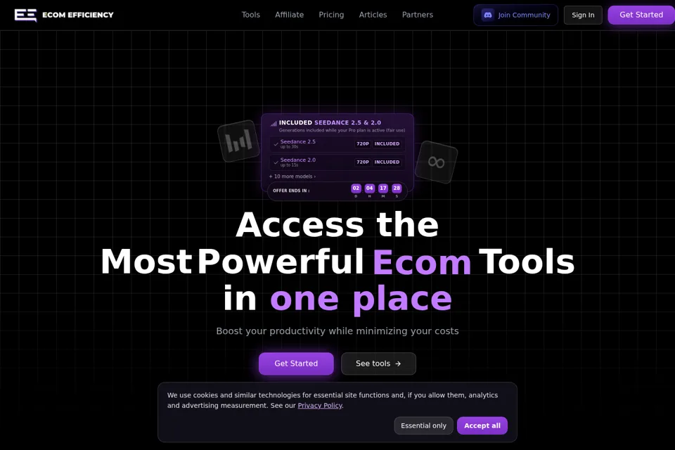 Aperçu de la landing page