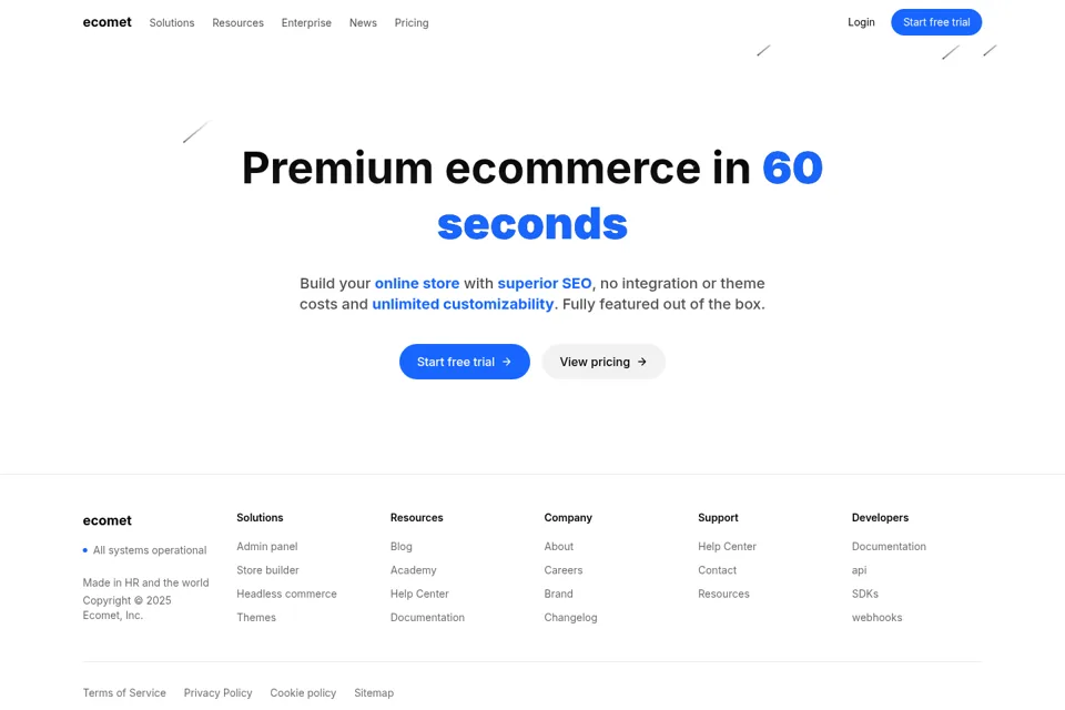 Aperçu de la landing page