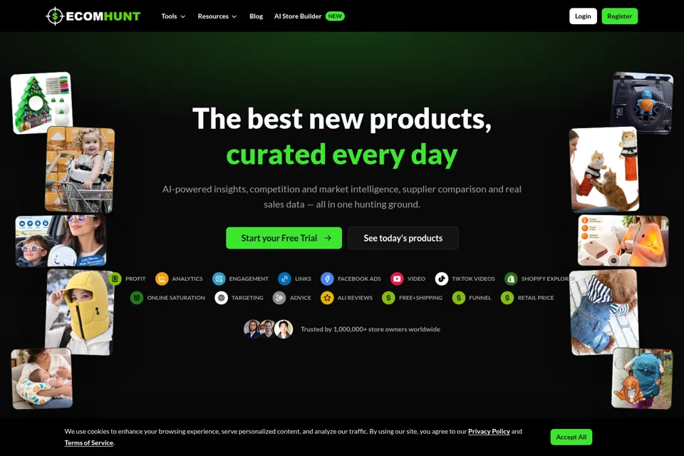 Aperçu de la landing page