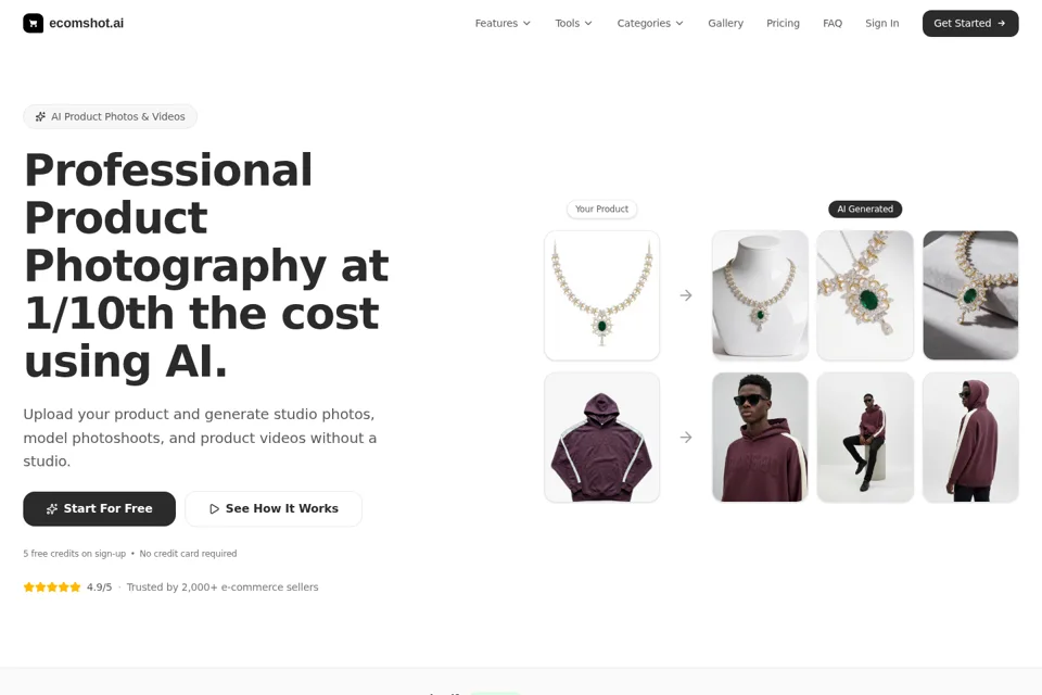 Aperçu de la landing page