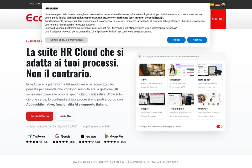 Aperçu de la landing page