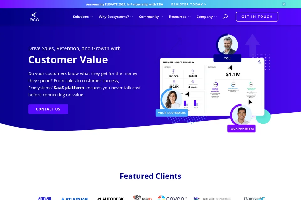 Aperçu de la landing page