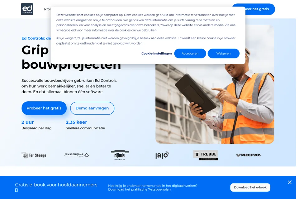 Aperçu de la landing page
