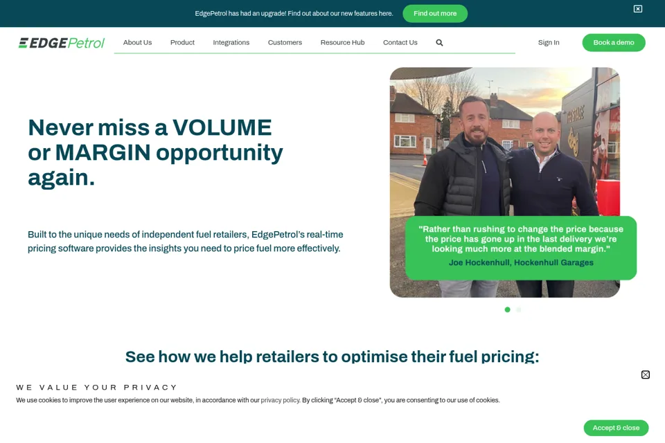 Aperçu de la landing page