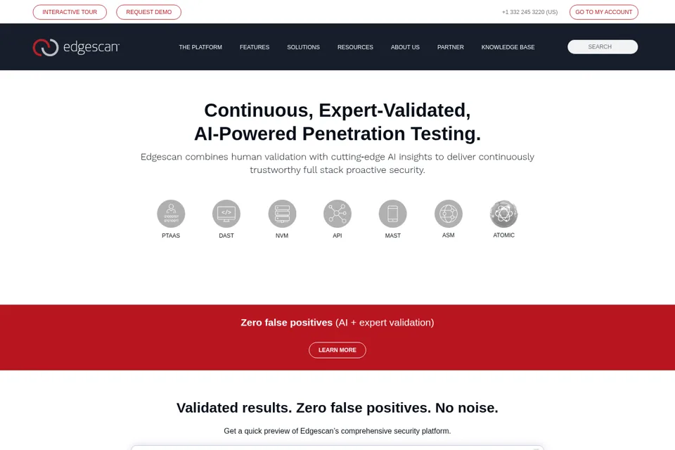 Aperçu de la landing page
