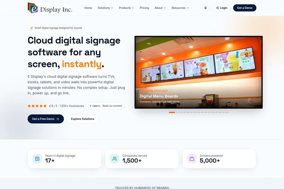 Aperçu de la landing page