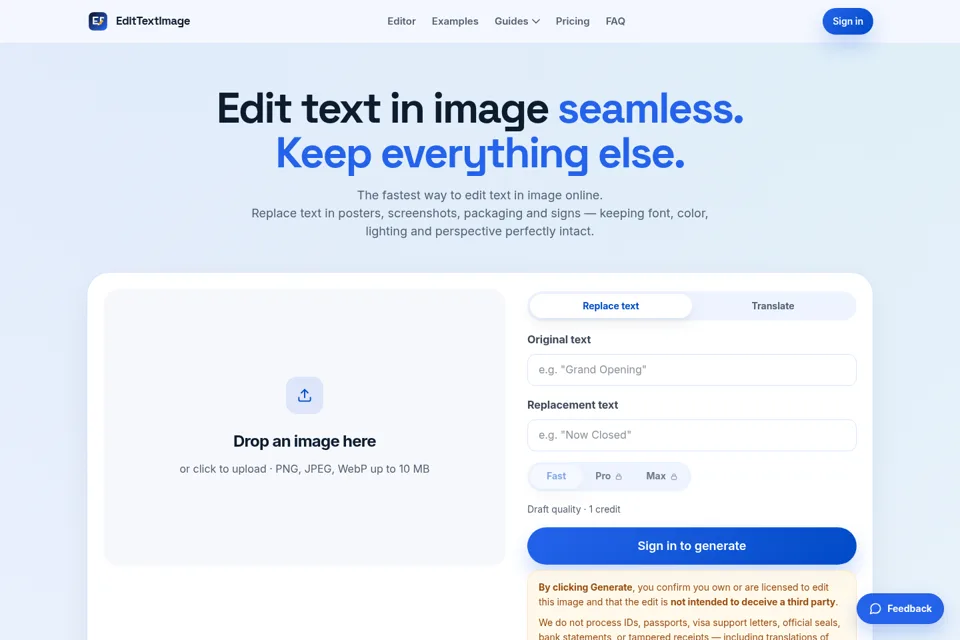Aperçu de la landing page