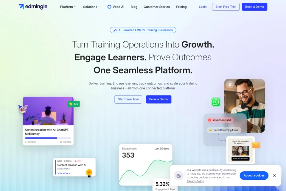 Aperçu de la landing page