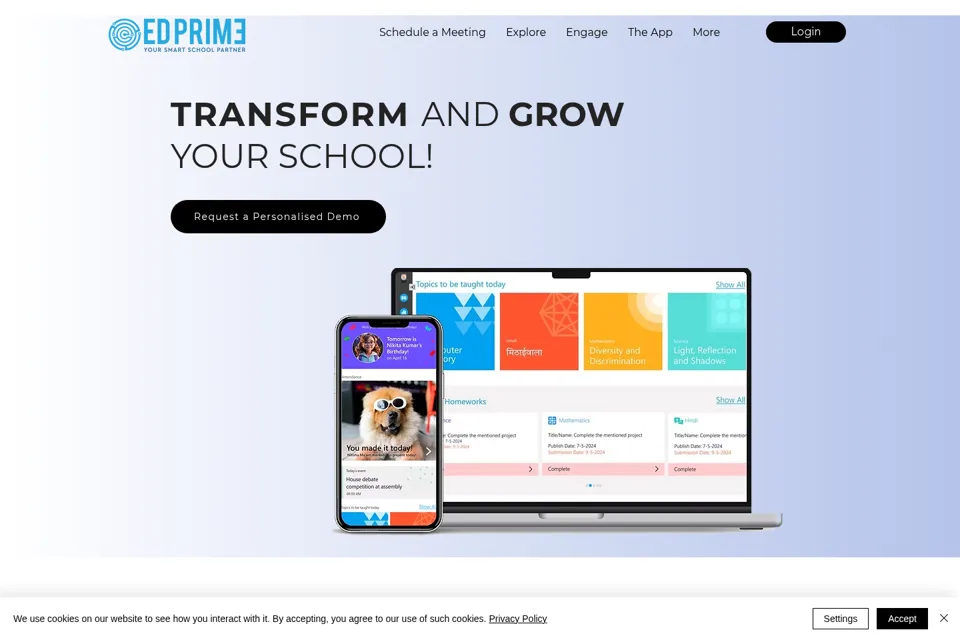 Aperçu de la landing page