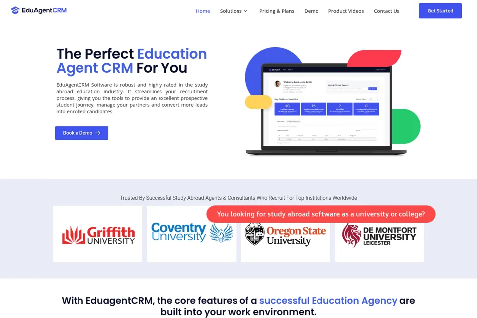 Aperçu de la landing page
