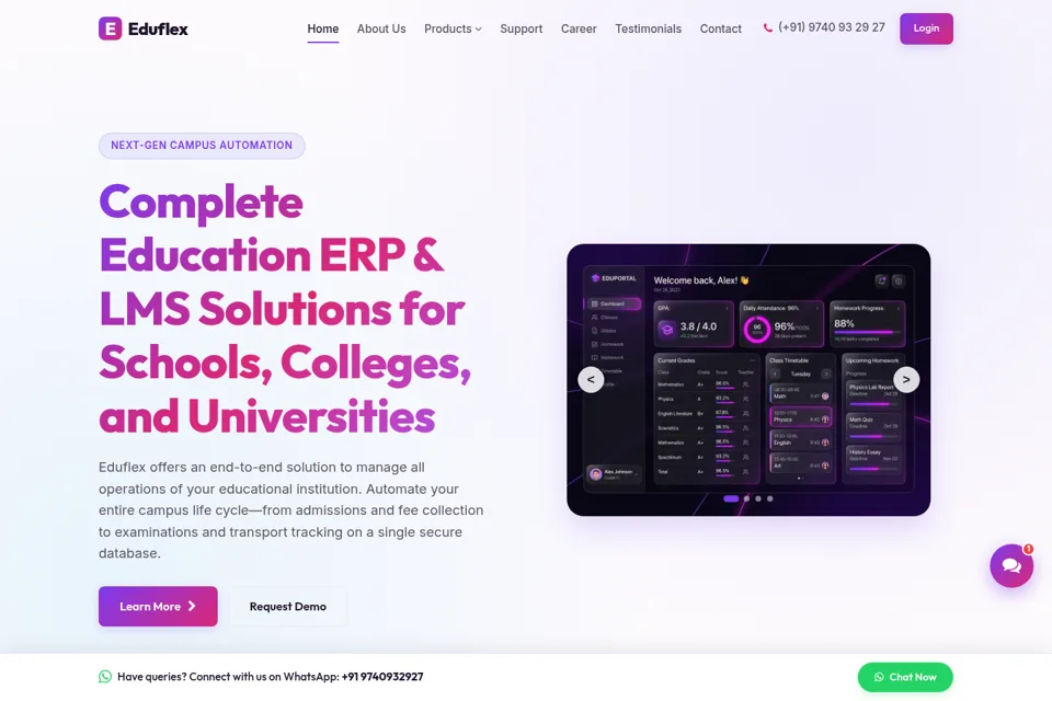 Aperçu de la landing page