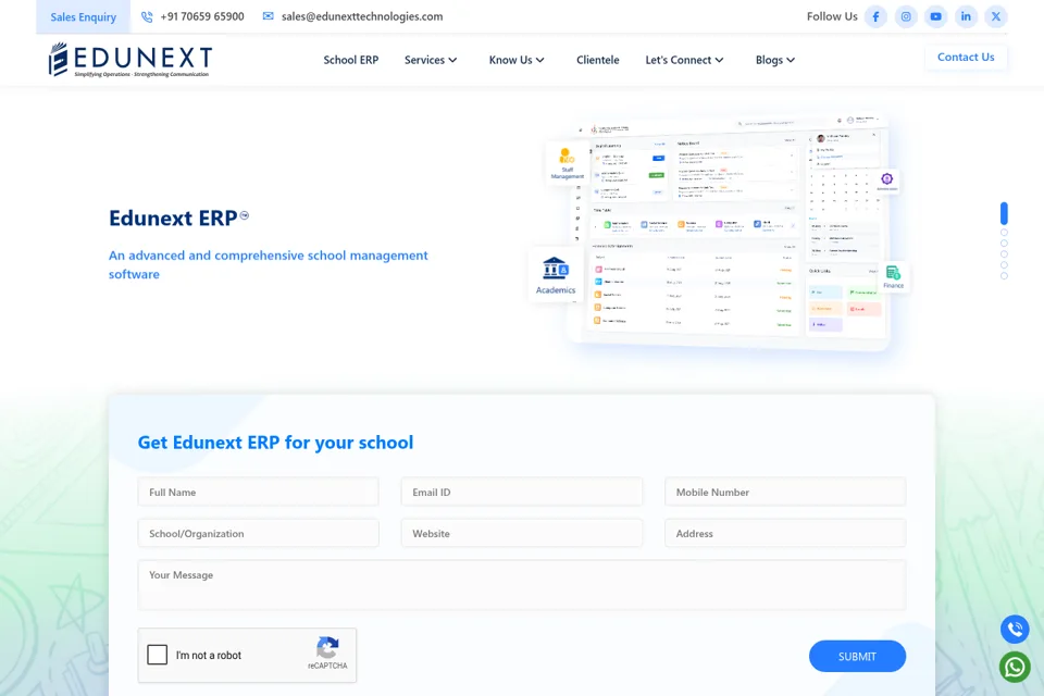 Aperçu de la landing page