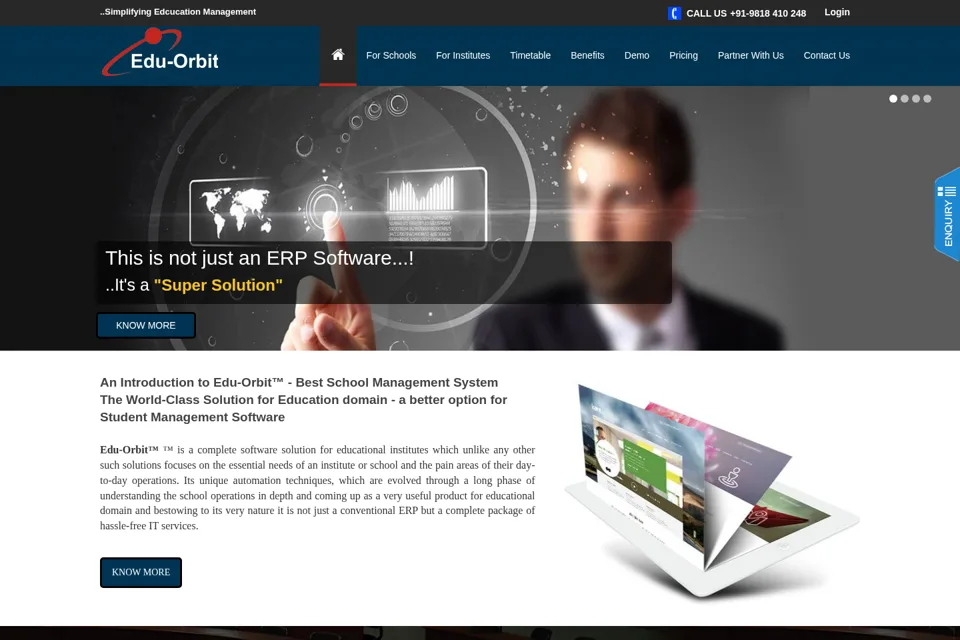 Aperçu de la landing page