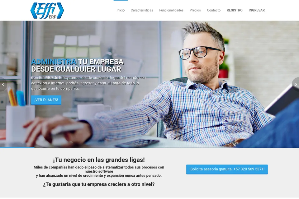 Aperçu de la landing page