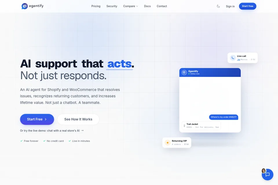 Aperçu de la landing page